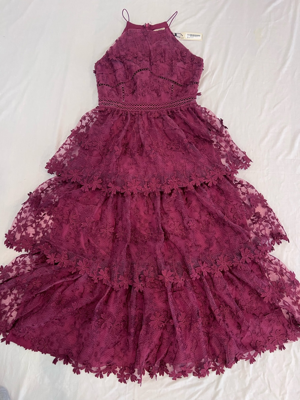 NWT Oasis burgundy lace maxi dress